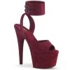 Pleaser Shoes ADORE-791FS Burgundy Faux Suede/Burgundy Faux Suede Platform Sandal