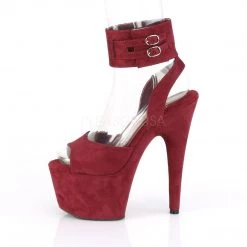 Pleaser Shoes ADORE-791FS Burgundy Faux Suede/Burgundy Faux Suede Platform Sandal