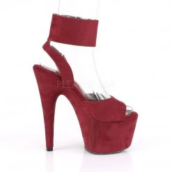 Pleaser Shoes ADORE-791FS Burgundy Faux Suede/Burgundy Faux Suede Platform Sandal
