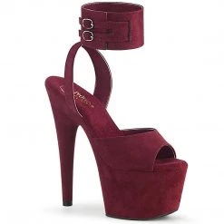 Pleaser Shoes ADORE-791FS Burgundy Faux Suede/Burgundy Faux Suede Platform Sandal