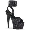 Pleaser Shoes ADORE-791LG Black Glitter/Black Glitter Platform Sandal