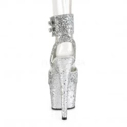 Pleaser ADORE-791LG Silver Glitter/Silver Glitter Platform Sandal Shoes
