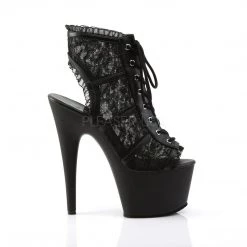 Pleaser ADORE-796LC Black Mesh Lace Boot Boots