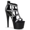 Pleaser ADORE-798 Black Faux Leather/Black Platform Sandal Boots