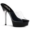 Pleaser ALLURE-601 Clear/Black Platform Sandal Shoes