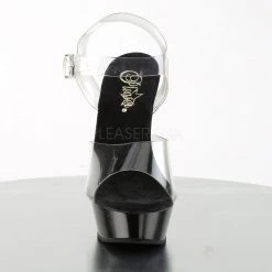 Pleaser ALLURE-608 Clear/Black Platform Sandal