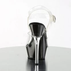 Pleaser ALLURE-608 Clear/Black Platform Sandal