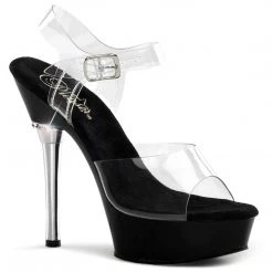 Pleaser ALLURE-608 Clear/Black Platform Sandal