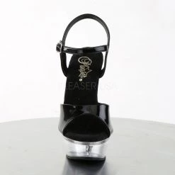 Pleaser Coming Soon (Pre-Order) ALLURE-609 Black Patent/Clear Platform Sandal