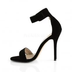 Pleaser AMUSE-10 Black Velvet Sandal Shoes