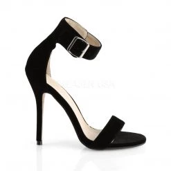 Pleaser AMUSE-10 Black Velvet Sandal Shoes