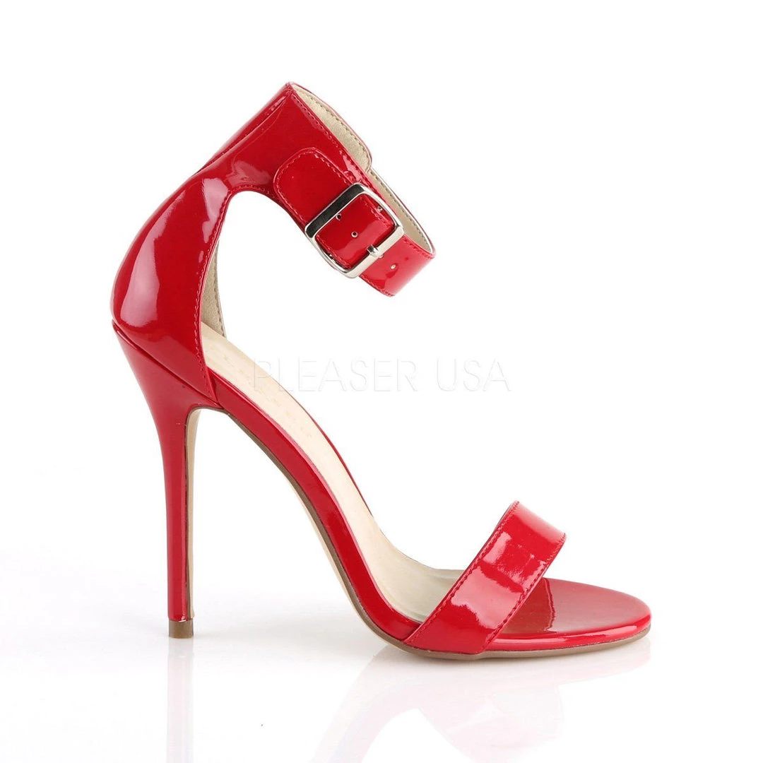 Pleaser Shoes AMUSE-10 Red Patent Sandal 7 Pleaser Shoes AMUSE-10 Red Patent Sandal