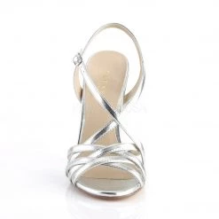 Pleaser AMUSE-13 Silver MetallicPu Sandal Shoes