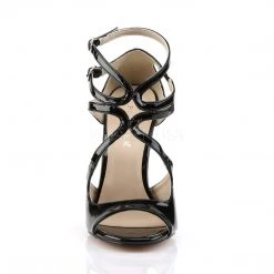 Pleaser AMUSE-15 Black Patent Sandal Shoes