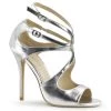 Pleaser AMUSE-15 Silver Metallic Pu Sandal Shoes 2 Pleaser AMUSE-15 Silver Metallic Pu Sandal Shoes