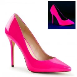 Pleaser AMUSE-20 Neon Fuchsia Patent Pump