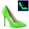 Pleaser AMUSE-20 Neon Green Patent Pump Shoes