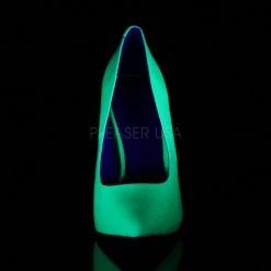 Pleaser AMUSE-20 Neon Green Patent Pump Shoes