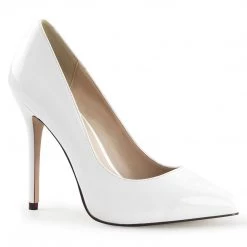 Pleaser AMUSE-20 White Patent Pump