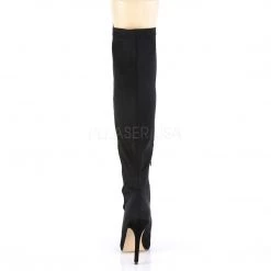 Pleaser AMUSE-2018 Black Suede-Nylon Knee Boot