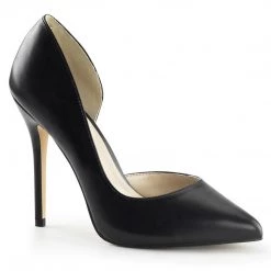 Pleaser AMUSE-22 Black Faux Leather Pump