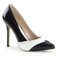 Pleaser AMUSE-26 Black-White Patent Pump