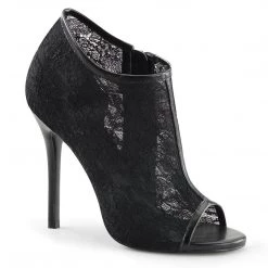 Fabulicious AMUSE-56 Black Lace-Mesh Boots