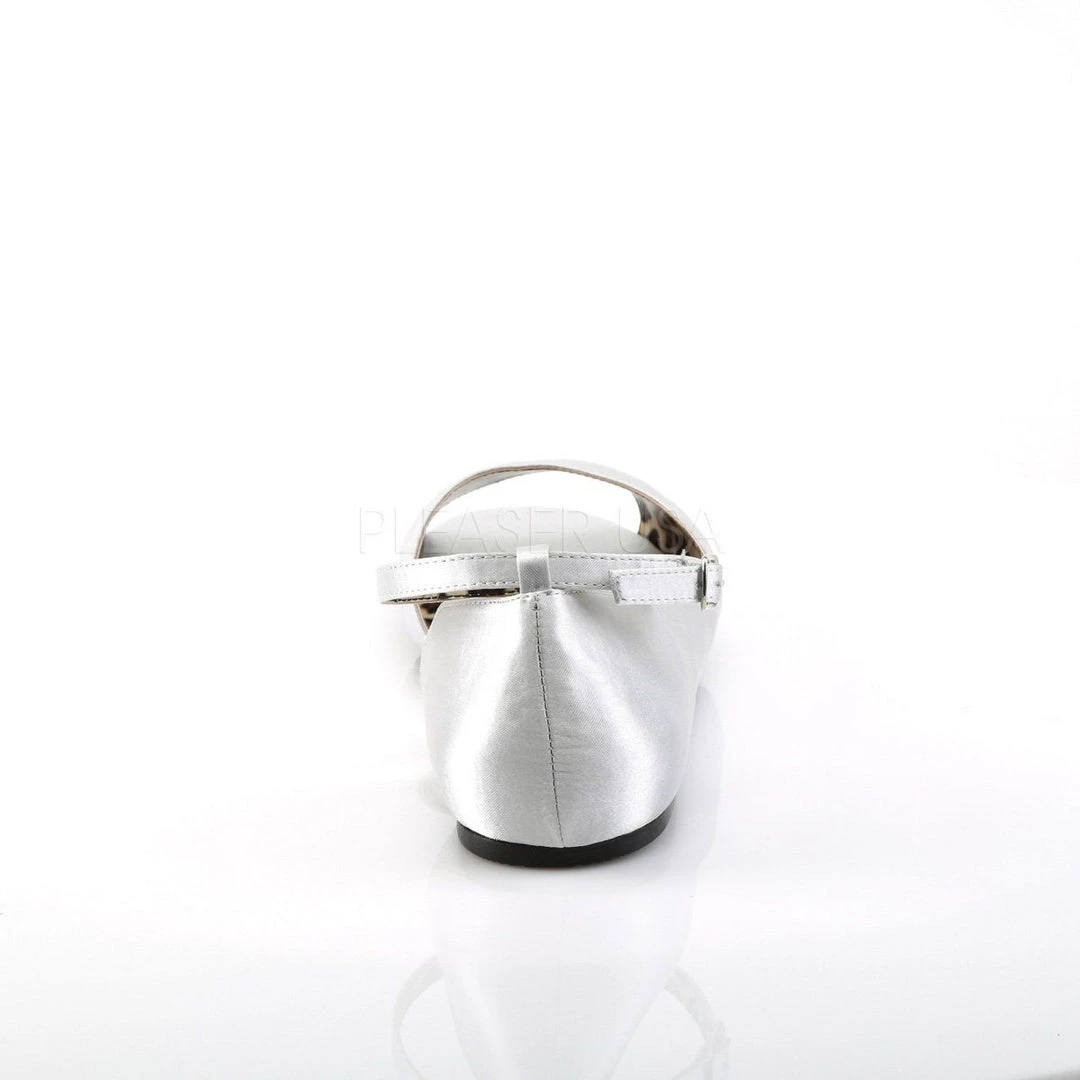 Pleaser Pink Label ANNA-03 Silver Satin Shoes 6 Pleaser Pink Label ANNA-03 Silver Satin Shoes