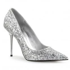 Pleaser APPEAL-20G Silver Glitter Pu Pump Shoes