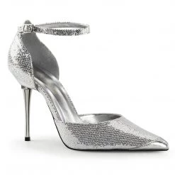 Pleaser APPEAL-21 Silver Woven Glitter Pump Shoes