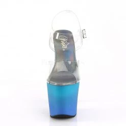 Pleaser ARIEL-708OMBRE Clear/Green-Blue Ombre Platform Sandal Shoes