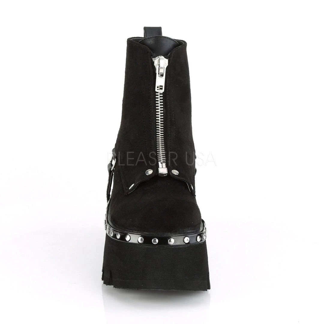 Demonia ASHES-100 Black Vegan Suede-Black Vegan Leather Ankle Boot 4 Demonia ASHES-100 Black Vegan Suede-Black Vegan Leather Ankle Boot
