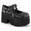 Demonia Shoes ASHES-33 Black Vegan Leather Mary Janes