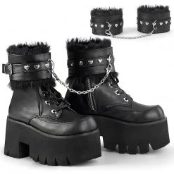 Demonia ASHES-57 Black Vegan Leather Ankle Boot Coming Soon (Pre-Order)