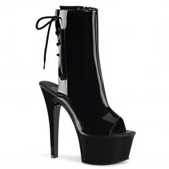Pleaser ASPIRE-1018 Black Patent Ankle Boot