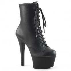 Pleaser Boots ASPIRE-1020 Black Faux Leather Ankle Boot