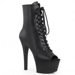 Pleaser Coming Soon (Pre-Order) ASPIRE-1021 Black Faux Leather Ankle Boot