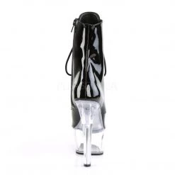 Pleaser ASPIRE-1021 Black Patent/Clear Ankle Boot Boots