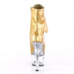 Pleaser Boots ASPIRE-1021BHG Gold Brushed Hologram/Clear Ankle Boot