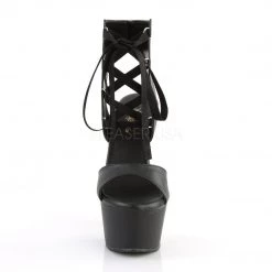 Pleaser ASPIRE-600-14 Black Faux Leather Platform Sandal