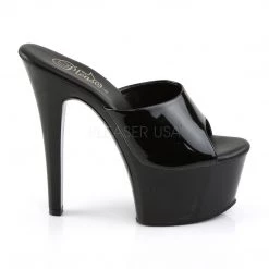 Pleaser ASPIRE-601 Black Patent Slide Shoes
