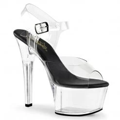 Pleaser ASPIRE-608 Clear-Black/Clear Platform Sandal New Arrivals