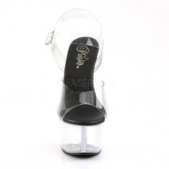 Pleaser ASPIRE-608 Clear-Black/Clear Platform Sandal New Arrivals