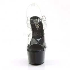 Pleaser ASPIRE-608 Clear/Black Platform Sandal Shoes