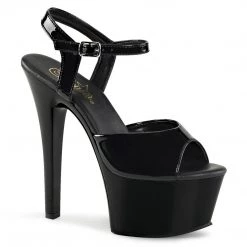 Pleaser ASPIRE-609 Black Patent Platform Sandal