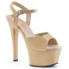 Pleaser ASPIRE-609 Cream Patent/Cream Platform Sandal Shoes
