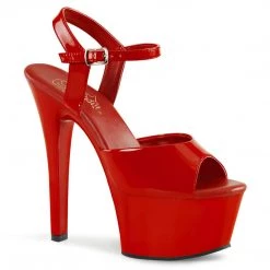 Pleaser ASPIRE-609 Red Patent Platform Sandal