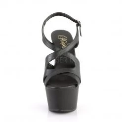 Pleaser ASPIRE-630 Black Faux Leather Platform Sandal Shoes