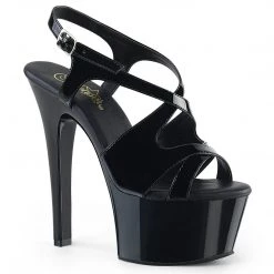 Pleaser ASPIRE-630 Black Patent /Black Platform Sandal