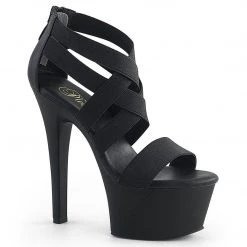Pleaser ASPIRE-669 Black Elastic Band Platform Sandal